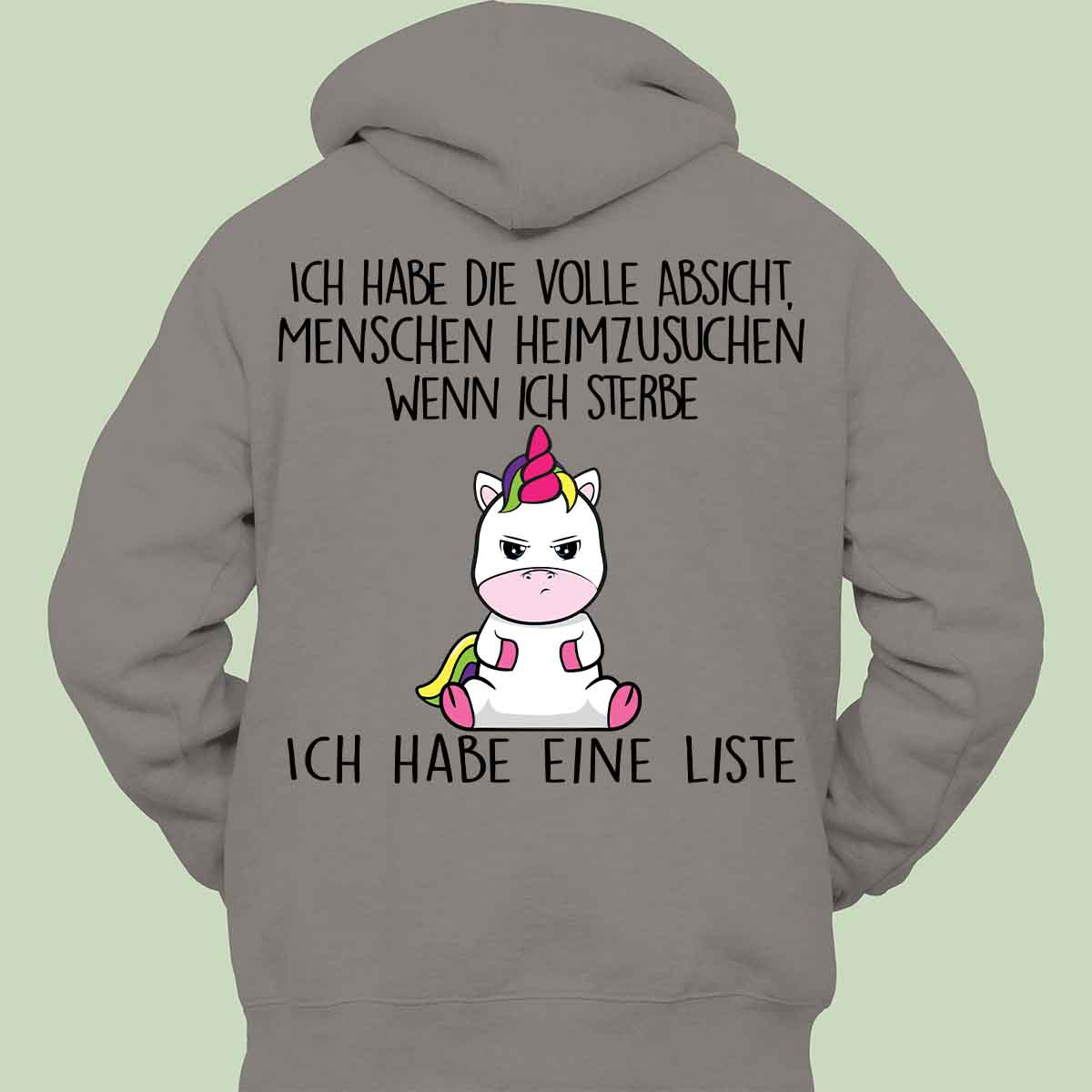 Heimsuchen Cute Einhorn - Hoodie Unisex Rückendruck