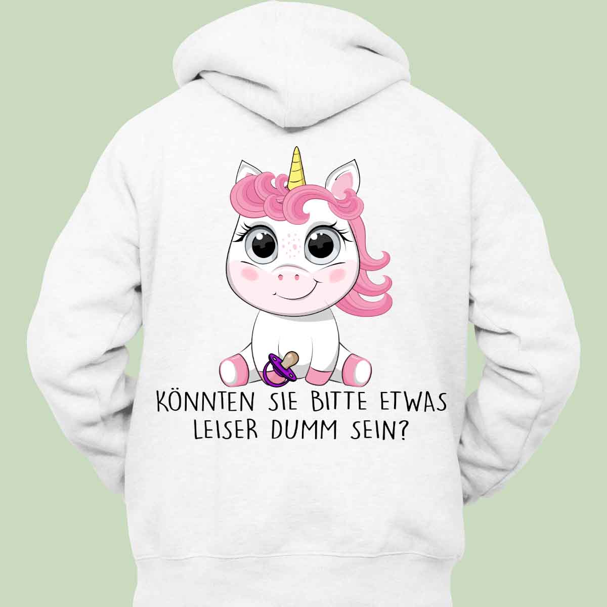 Leise Baby Einhorn - Hoodie Unisex Rückendruck