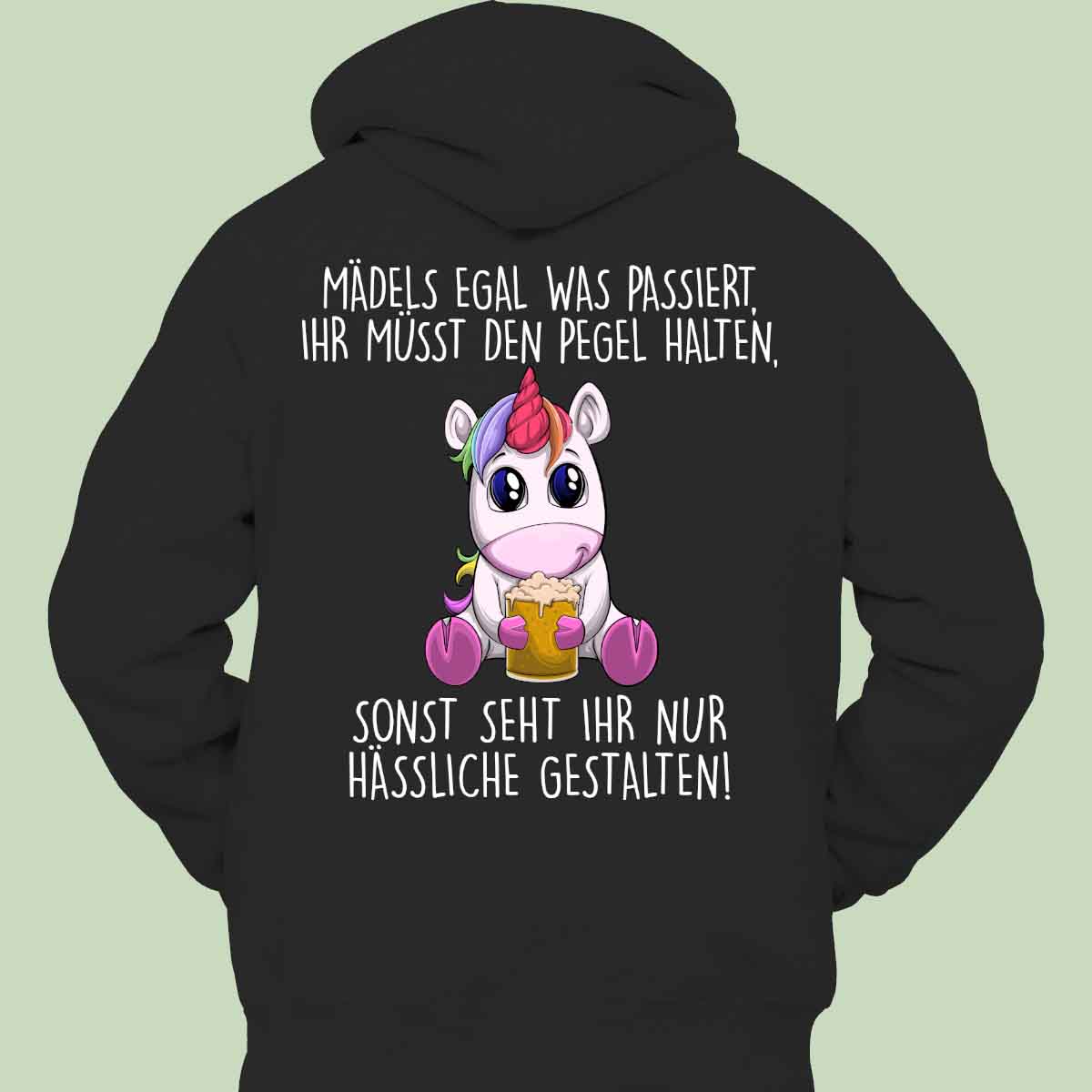 Mädels Einhorn - Hoodie Unisex Rückendruck