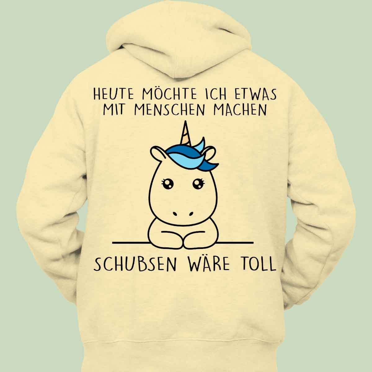 Schubsen Simple Einhorn - Hoodie Unisex Rückendruck