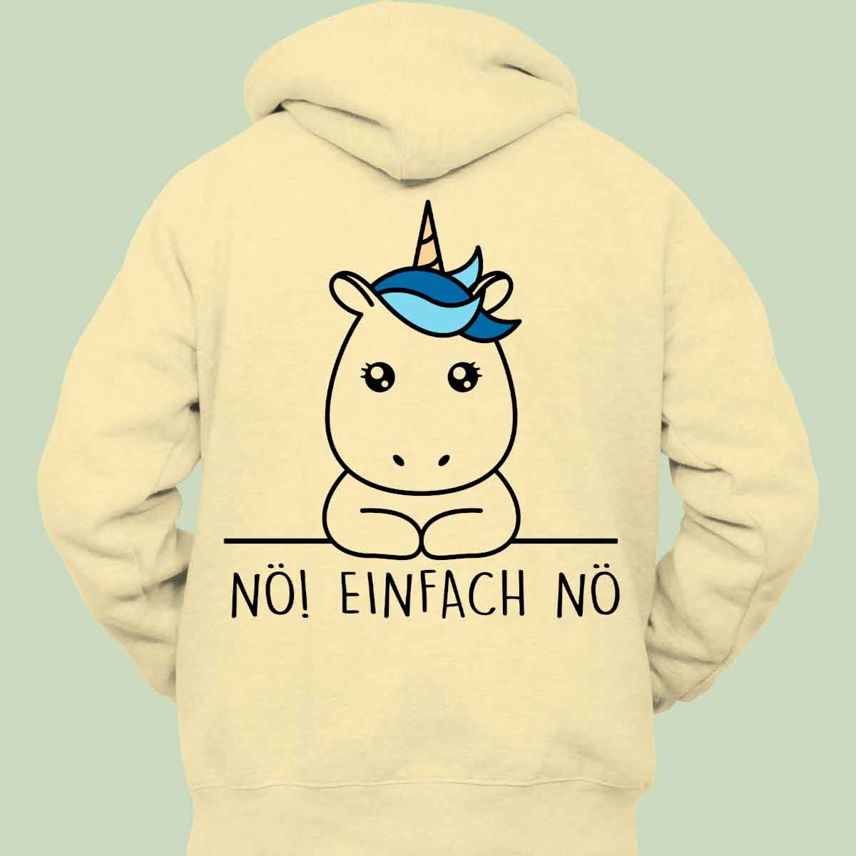 Nö! Simple Einhorn - Hoodie Unisex Rückendruck