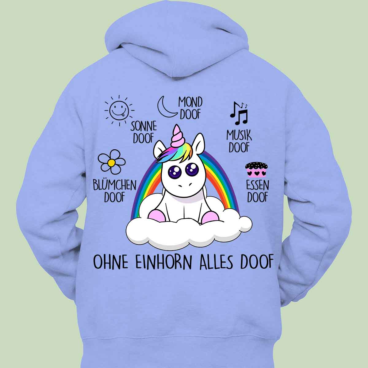 Alles Doof Einhorn - Hoodie Unisex Rückendruck