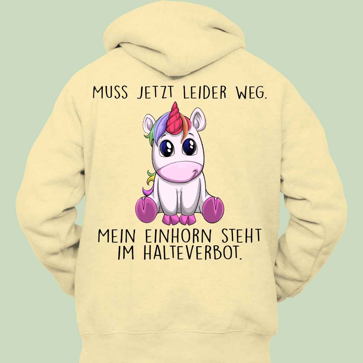 Halteverbot Einhorn - Hoodie Unisex Rückendruck