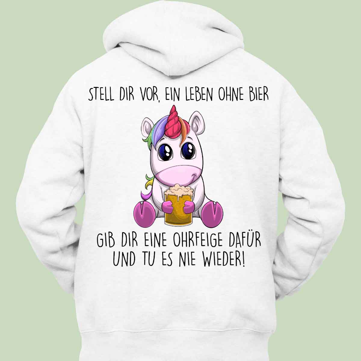 Ohrfeige Einhorn - Hoodie Unisex Rückendruck