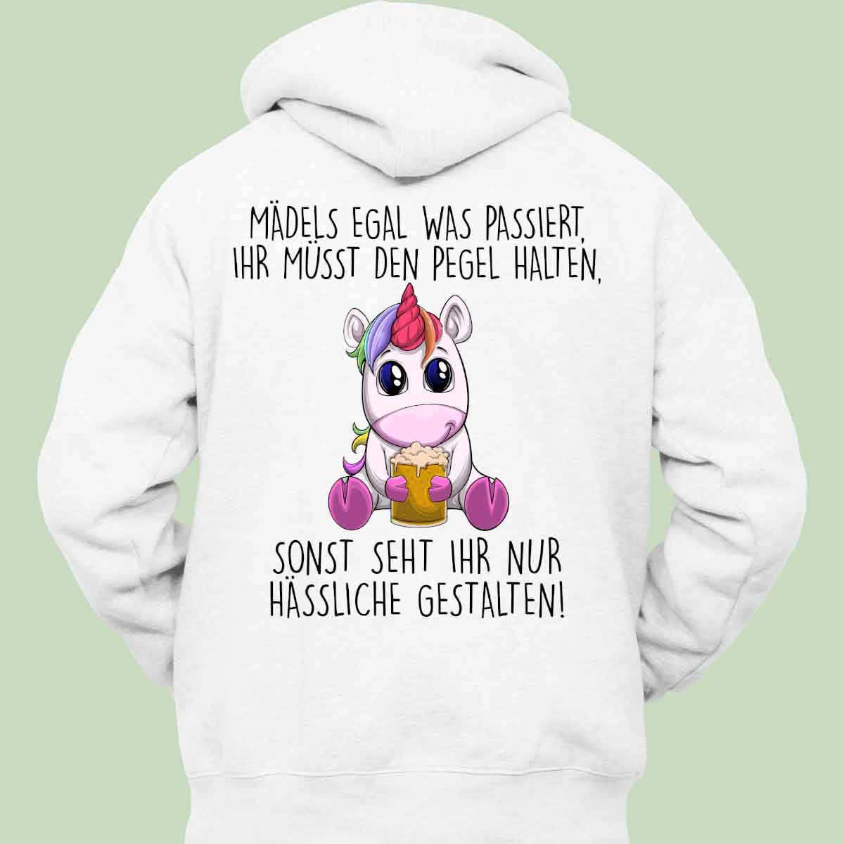 Mädels Einhorn - Hoodie Unisex Rückendruck