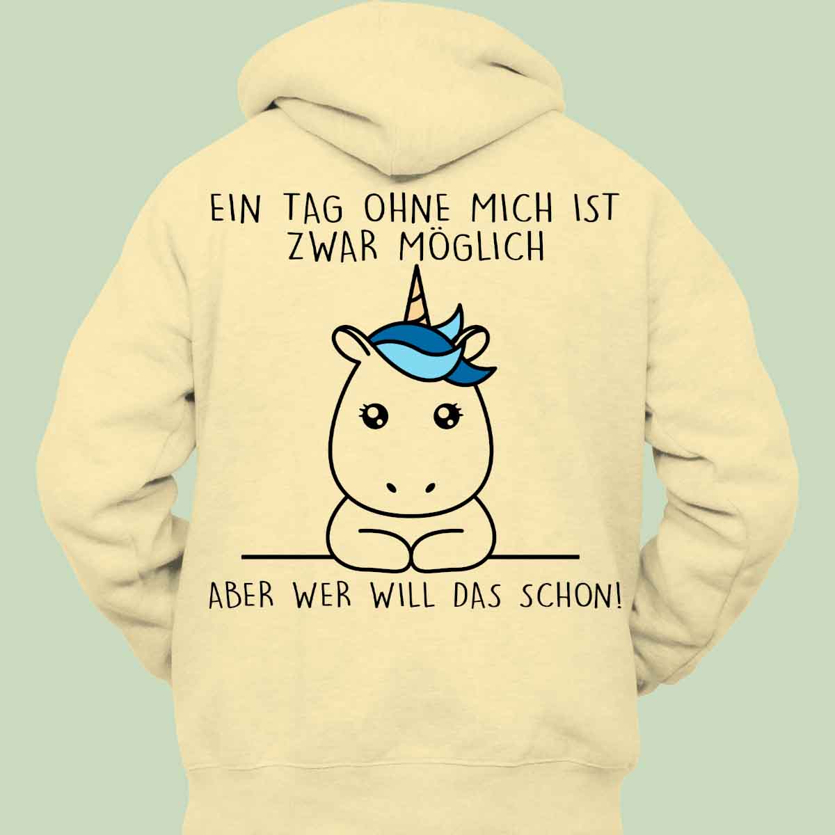 Ohne Mich Simple Einhorn - Hoodie Unisex Rückendruck