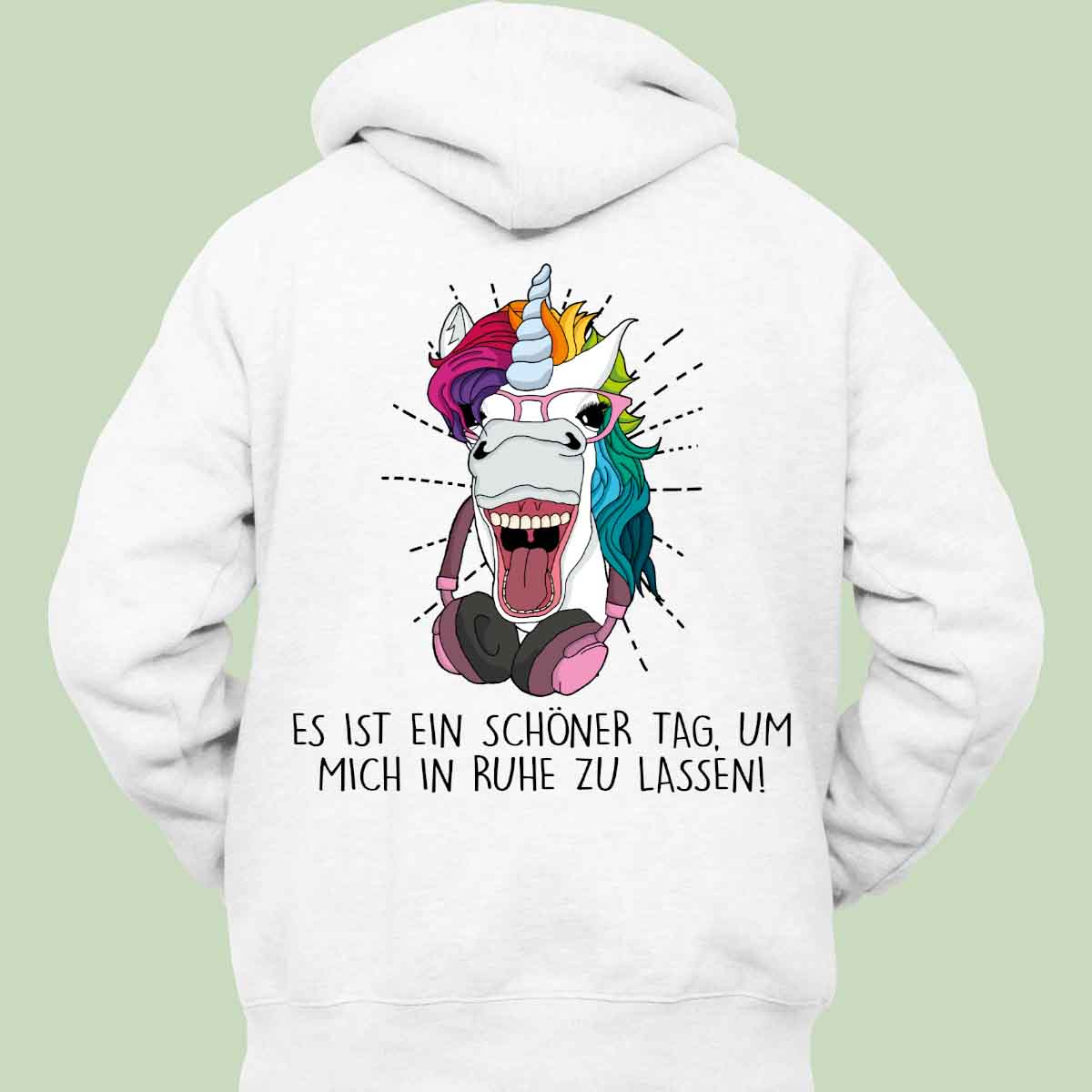 Ruhe Hipster Einhorn - Hoodie Unisex Rückendruck