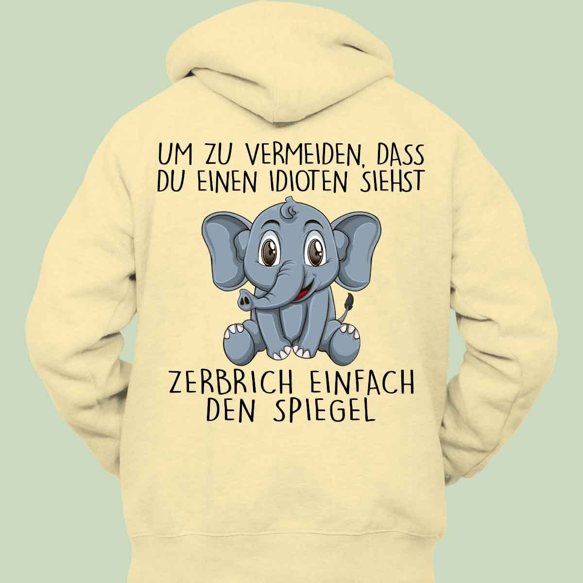 Spiegel Elefant - Hoodie Unisex Rückendruck