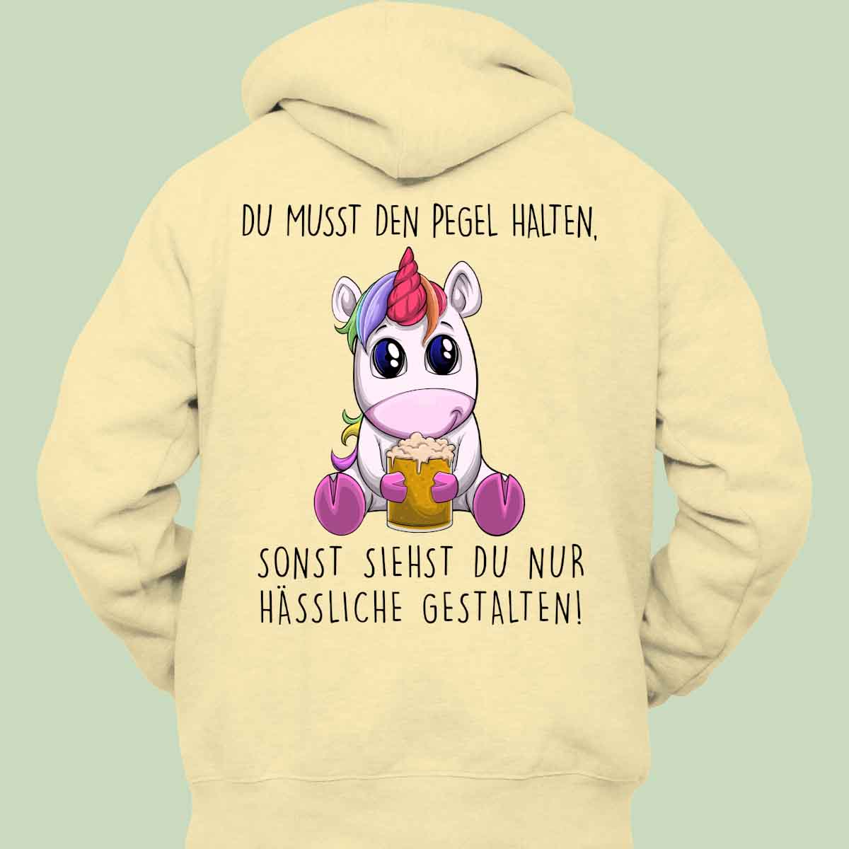 Pegel Einhorn - Hoodie Unisex Rückendruck