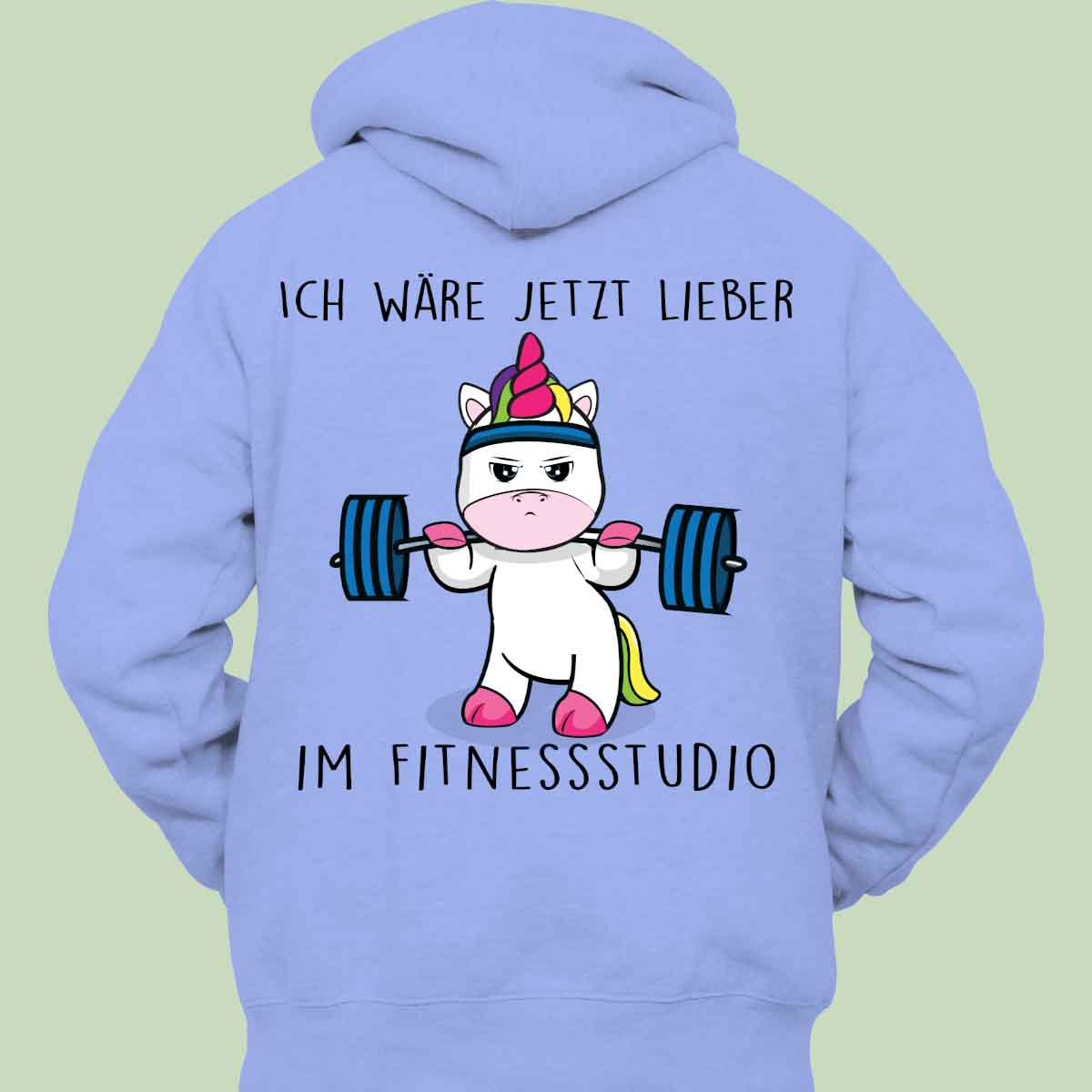 Fitnessstudio Cute Einhorn - Hoodie Unisex Rückendruck