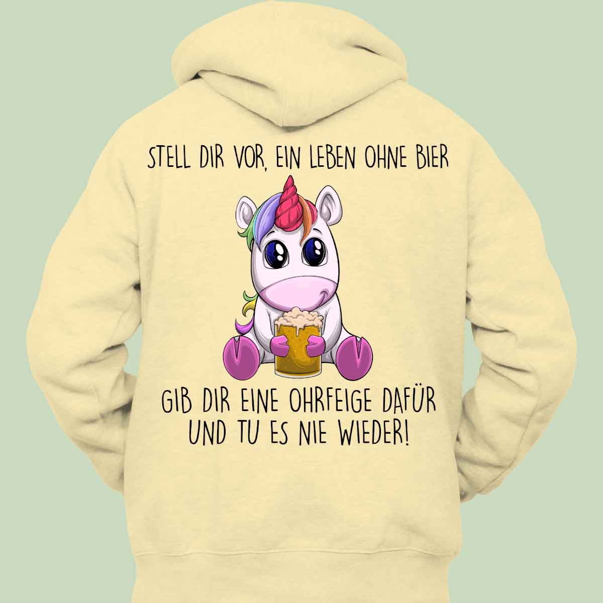 Ohrfeige Einhorn - Hoodie Unisex Rückendruck