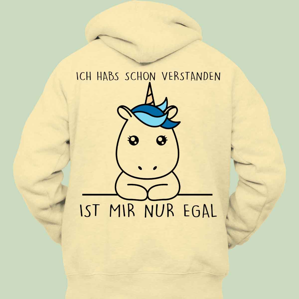 Verstanden Simple Einhorn - Hoodie Unisex Rückendruck