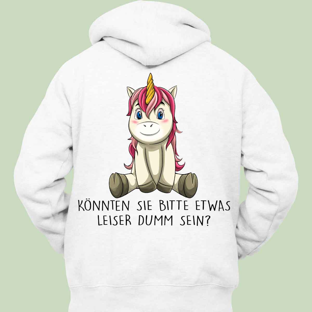 Leise Einhorn 3 - Hoodie Unisex Rückendruck