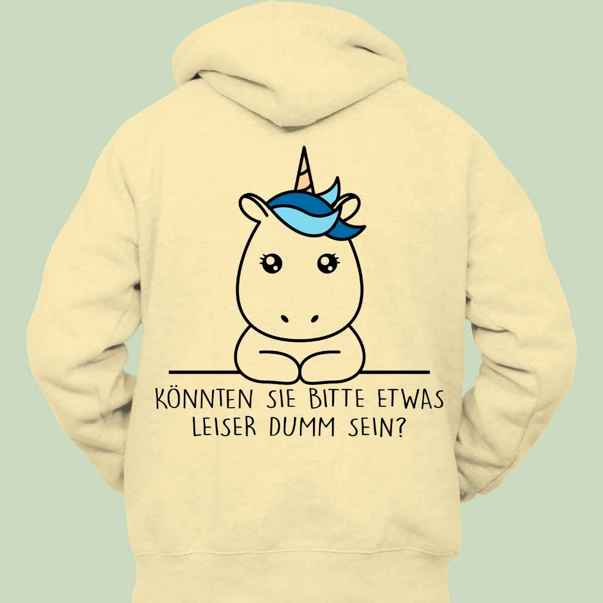 Leise Simple Einhorn - Hoodie Unisex Rückendruck