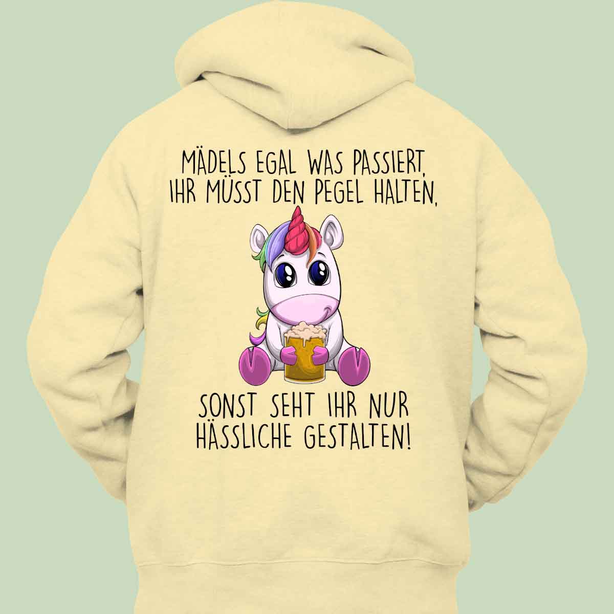 Mädels Einhorn - Hoodie Unisex Rückendruck
