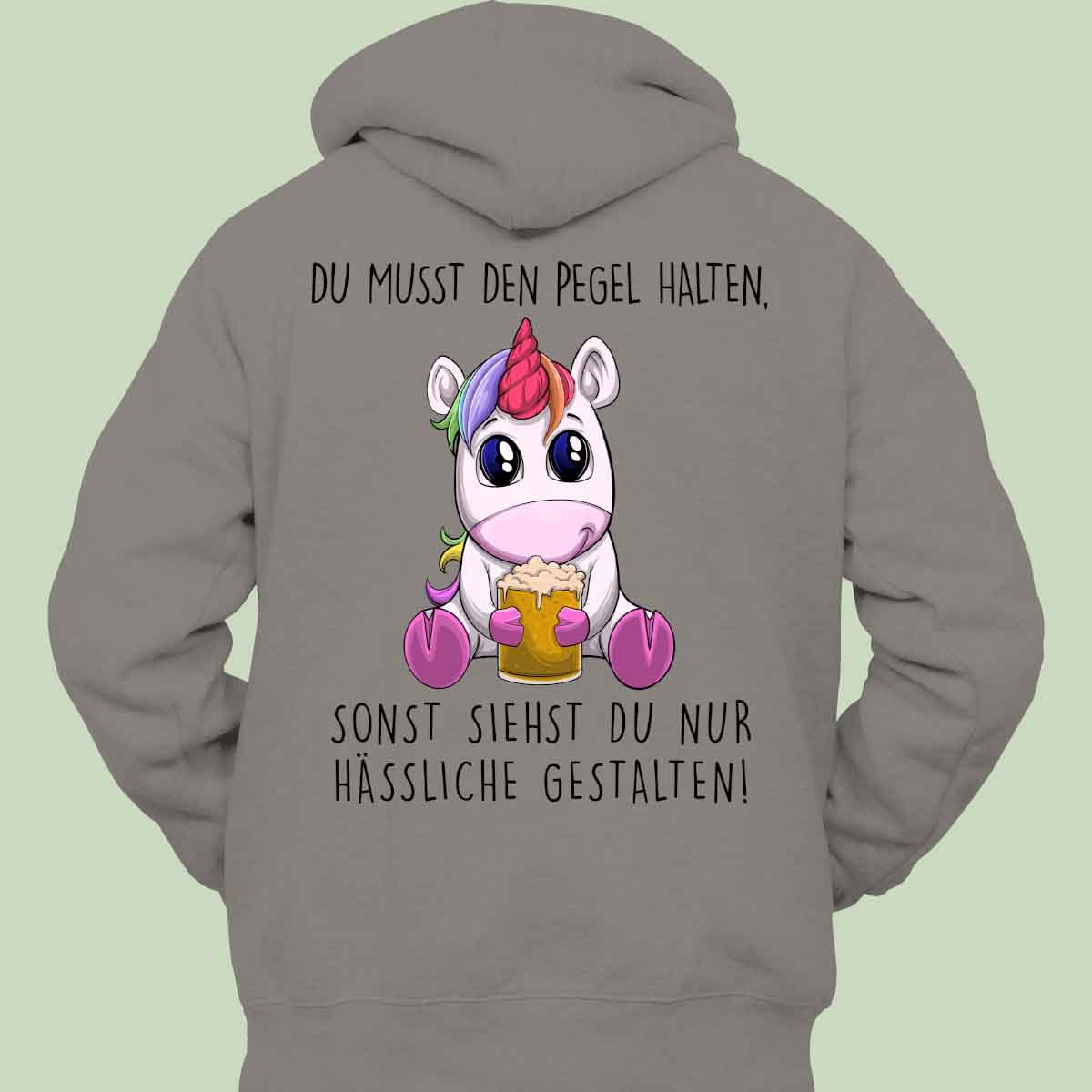 Pegel Einhorn - Hoodie Unisex Rückendruck