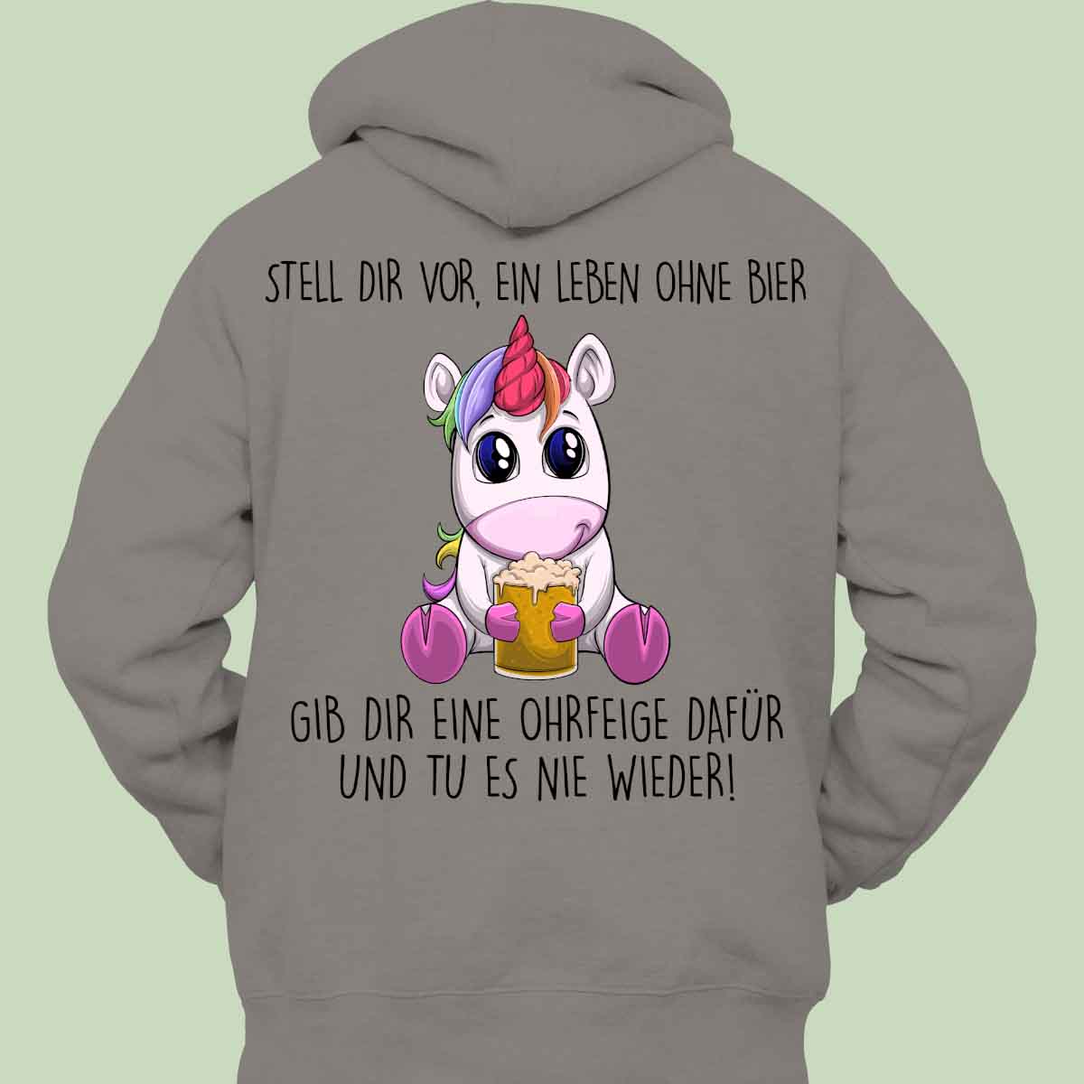 Ohrfeige Einhorn - Hoodie Unisex Rückendruck