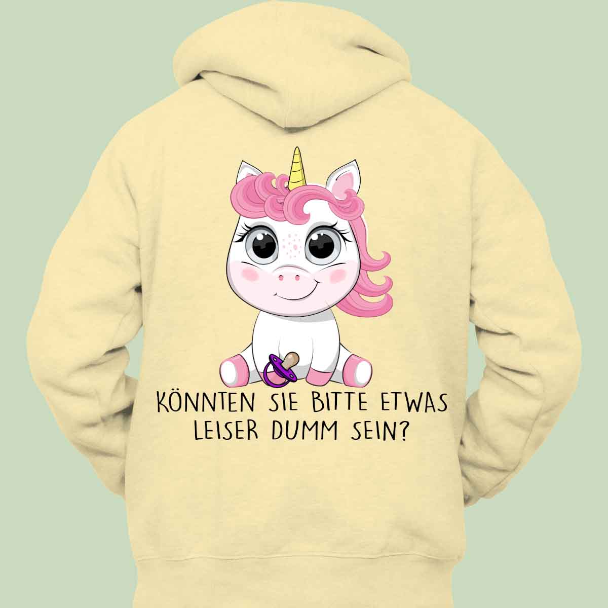 Leise Baby Einhorn - Hoodie Unisex Rückendruck