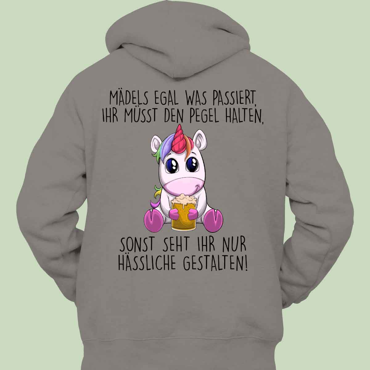 Mädels Einhorn - Hoodie Unisex Rückendruck