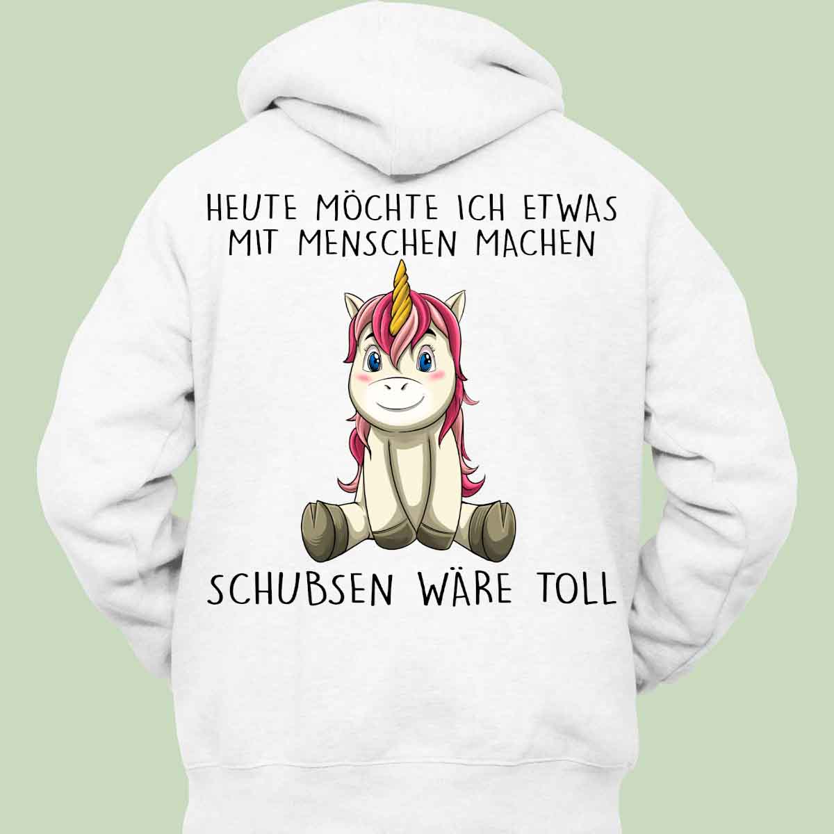 Schubsen Einhorn 3 - Hoodie Unisex Rückendruck