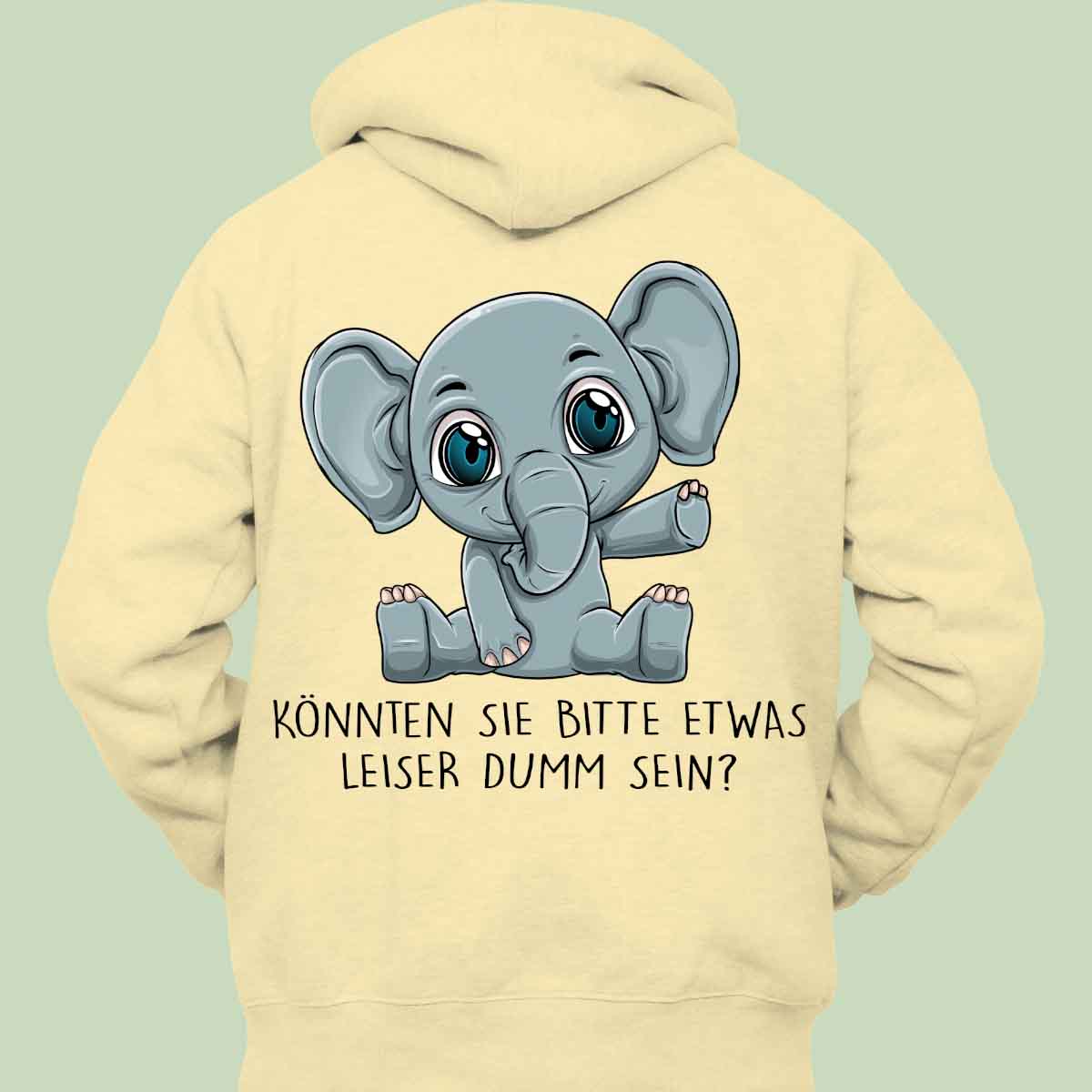 Leise Baby Elefant - Hoodie Unisex Rückendruck