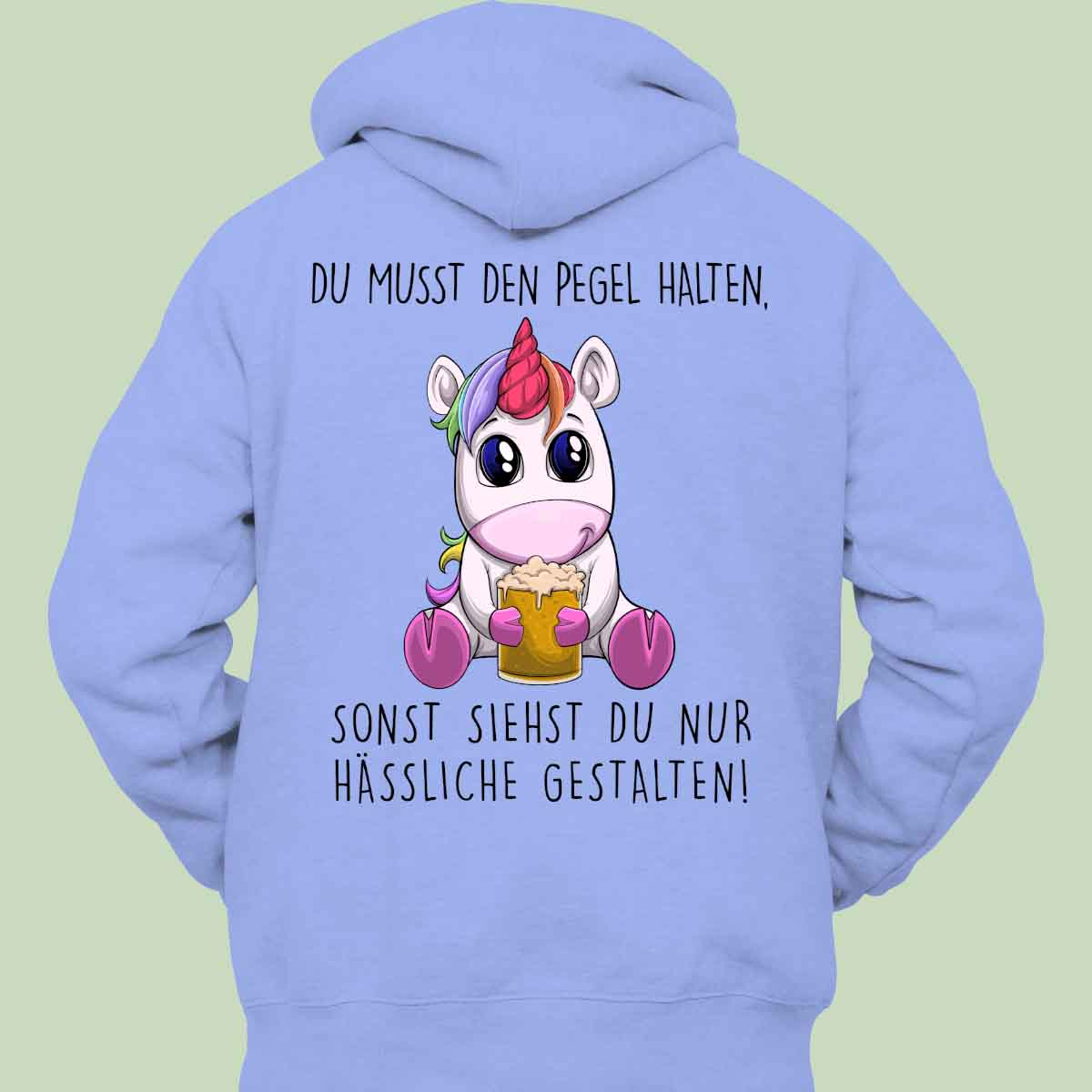Pegel Einhorn - Hoodie Unisex Rückendruck