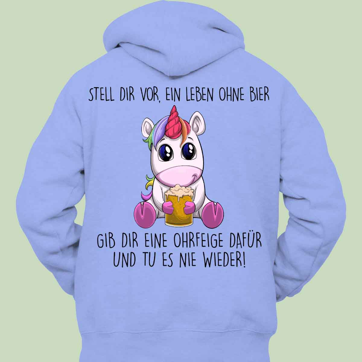 Ohrfeige Einhorn - Hoodie Unisex Rückendruck