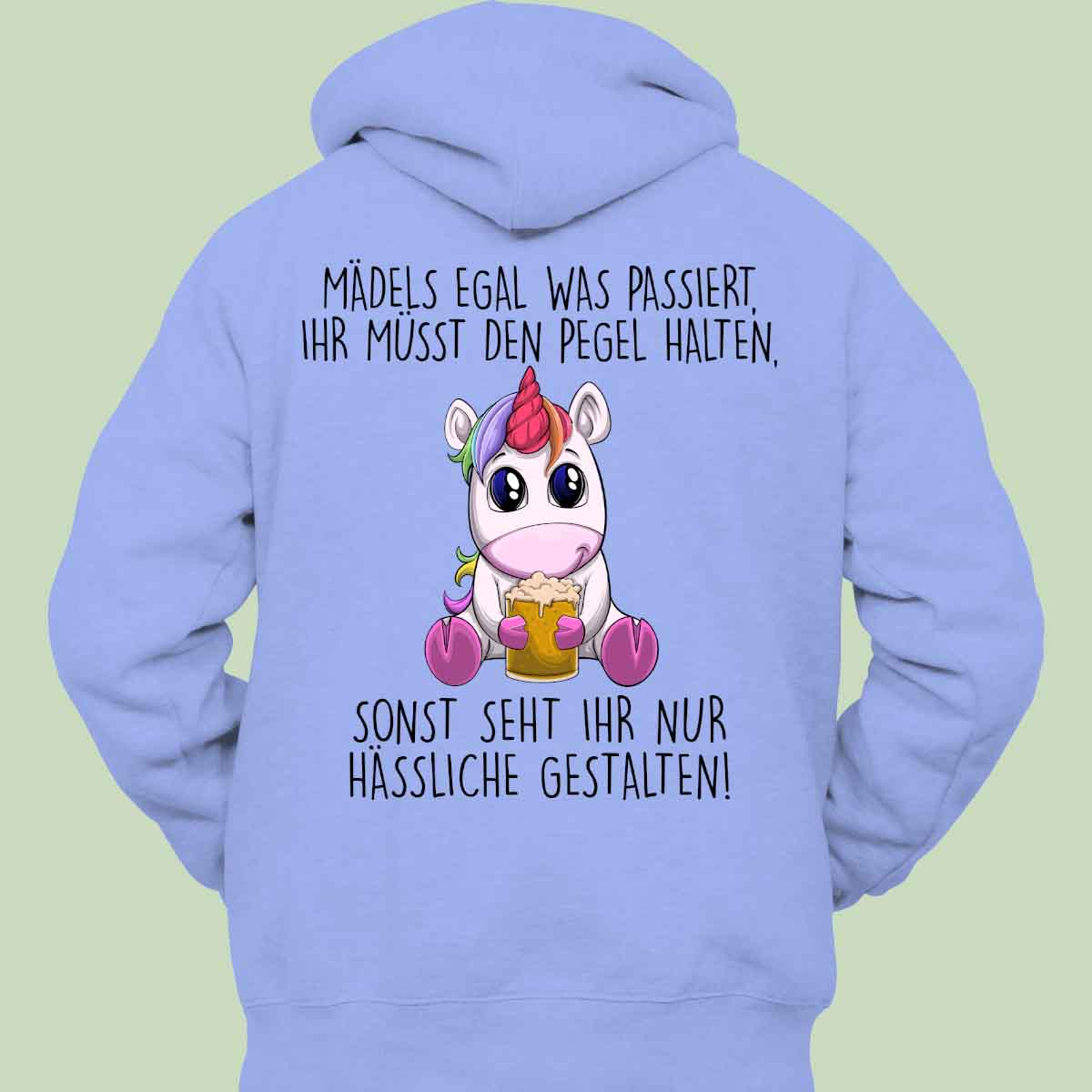 Mädels Einhorn - Hoodie Unisex Rückendruck
