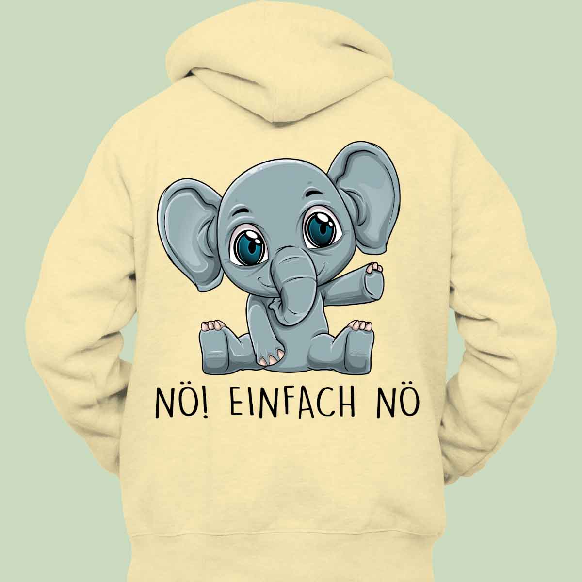 Nö! Baby Elefant - Hoodie Unisex Rückendruck