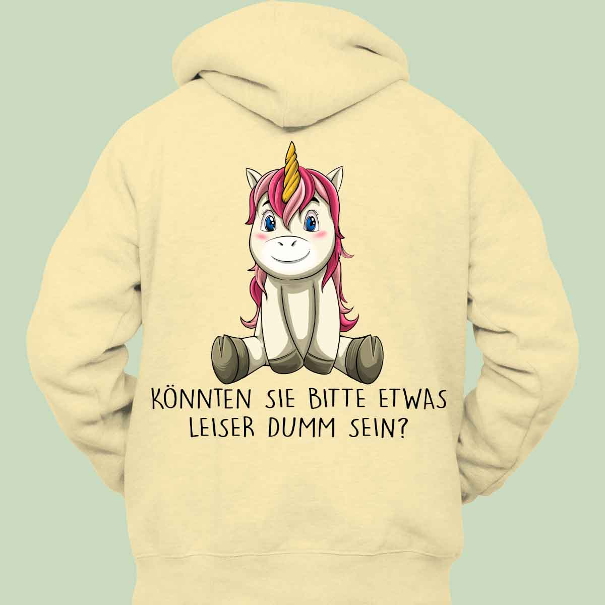 Leise Einhorn 3 - Hoodie Unisex Rückendruck