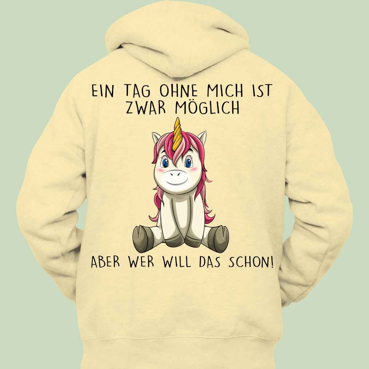 Ohne Mich Einhorn 3 - Hoodie Unisex Rückendruck