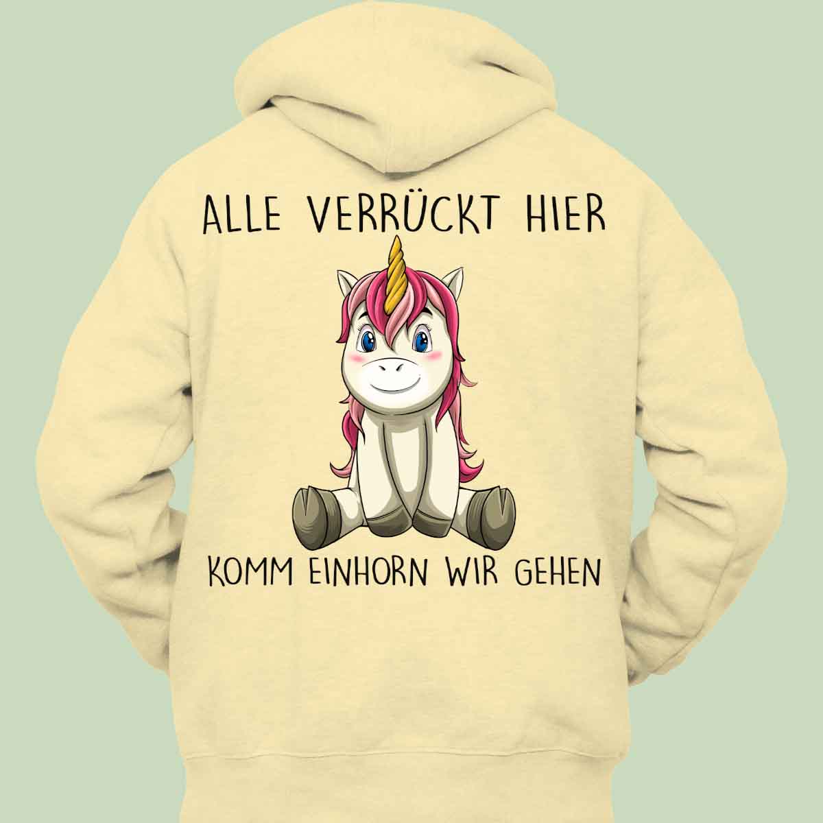 Komm Einhorn 3 - Hoodie Unisex Rückendruck