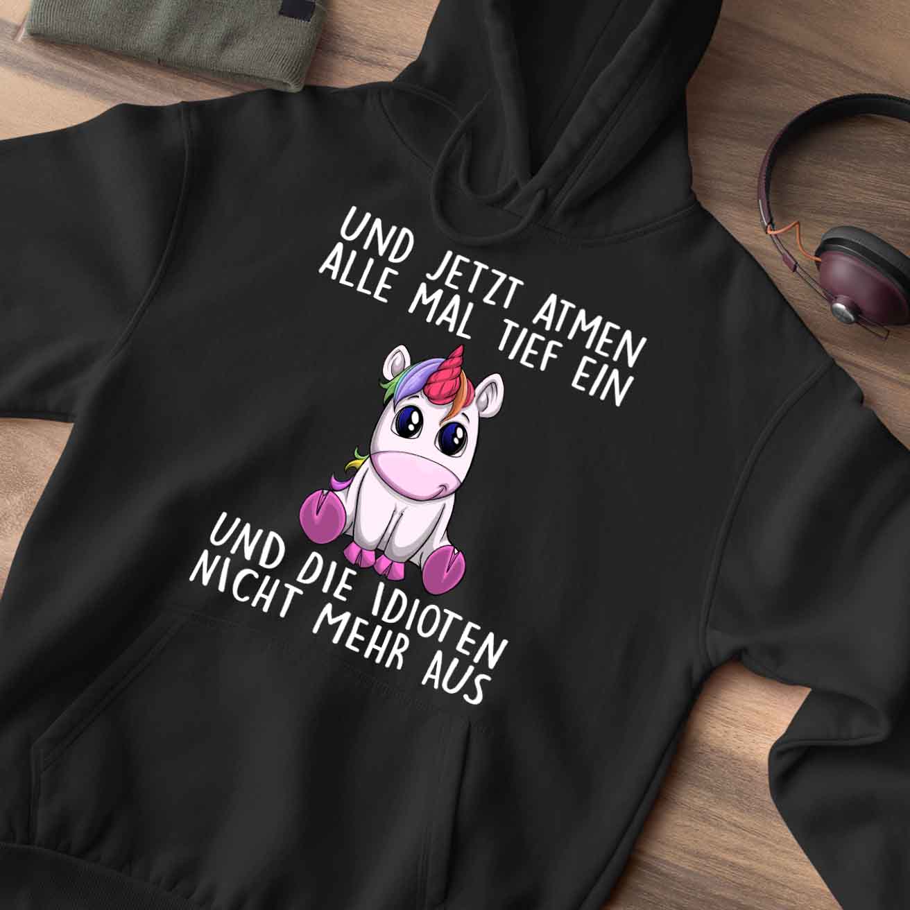 Einatmen Einhorn - Hoodie Unisex