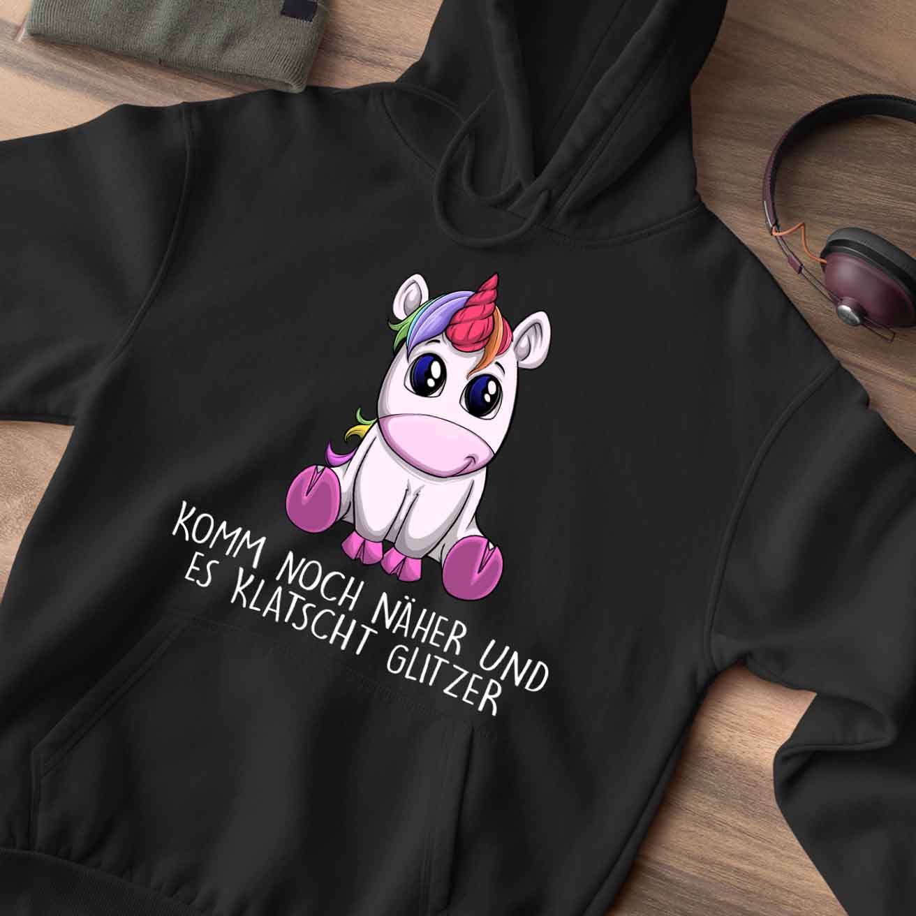 Glitzer Einhorn - Hoodie Unisex