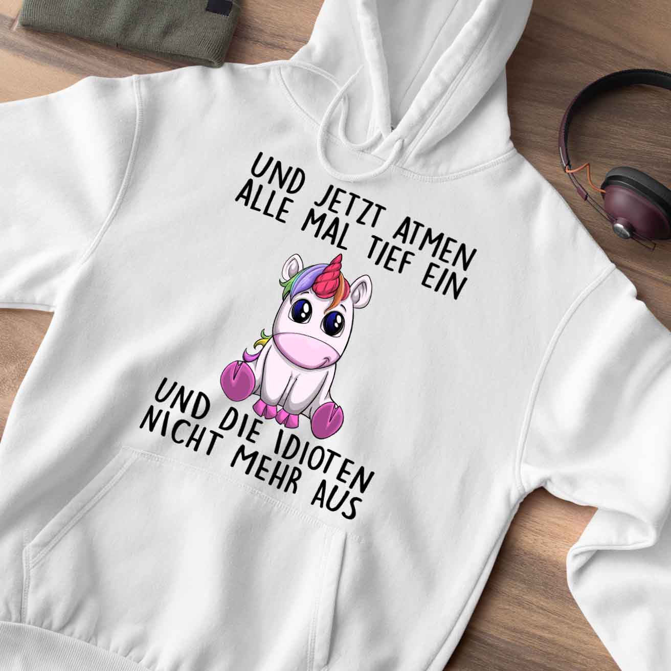Einatmen Einhorn - Hoodie Unisex
