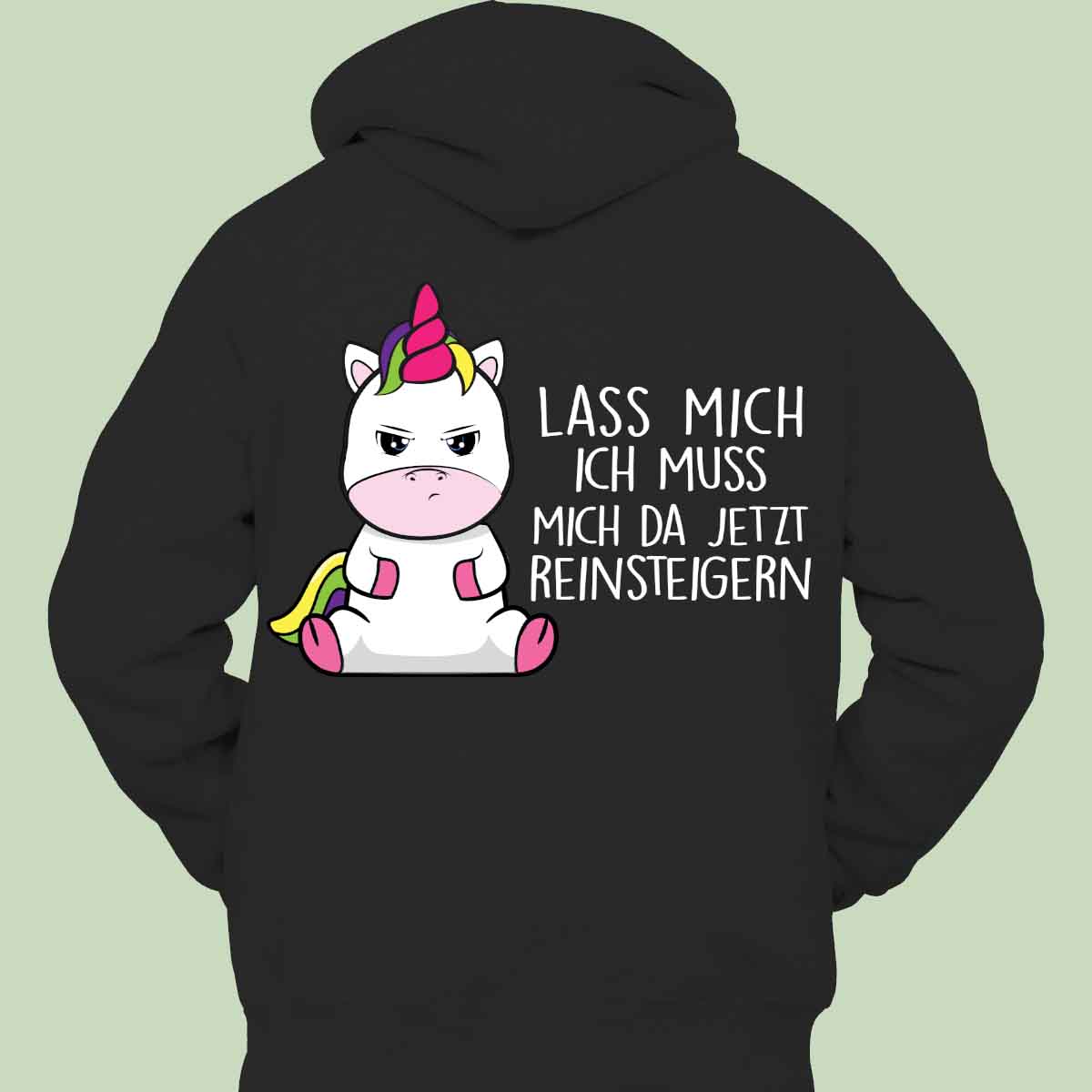 Reinsteigern Cute Einhorn - Hoodie Unisex Rückendruck