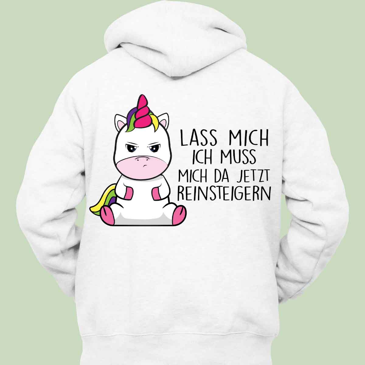 Reinsteigern Cute Einhorn - Hoodie Unisex Rückendruck