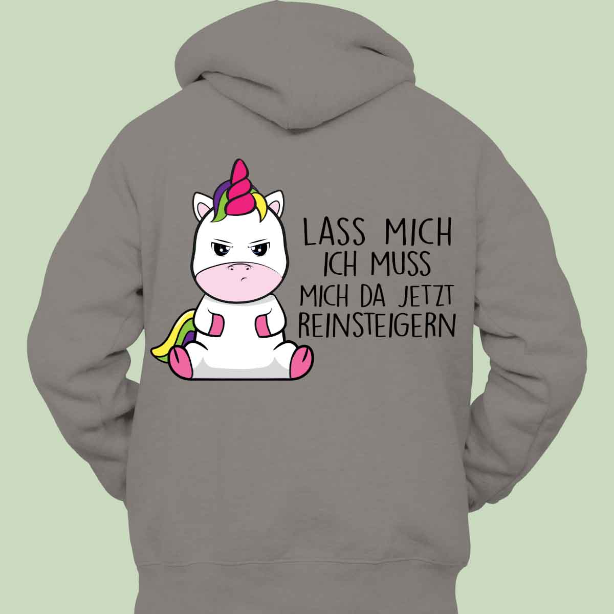 Reinsteigern Cute Einhorn - Hoodie Unisex Rückendruck