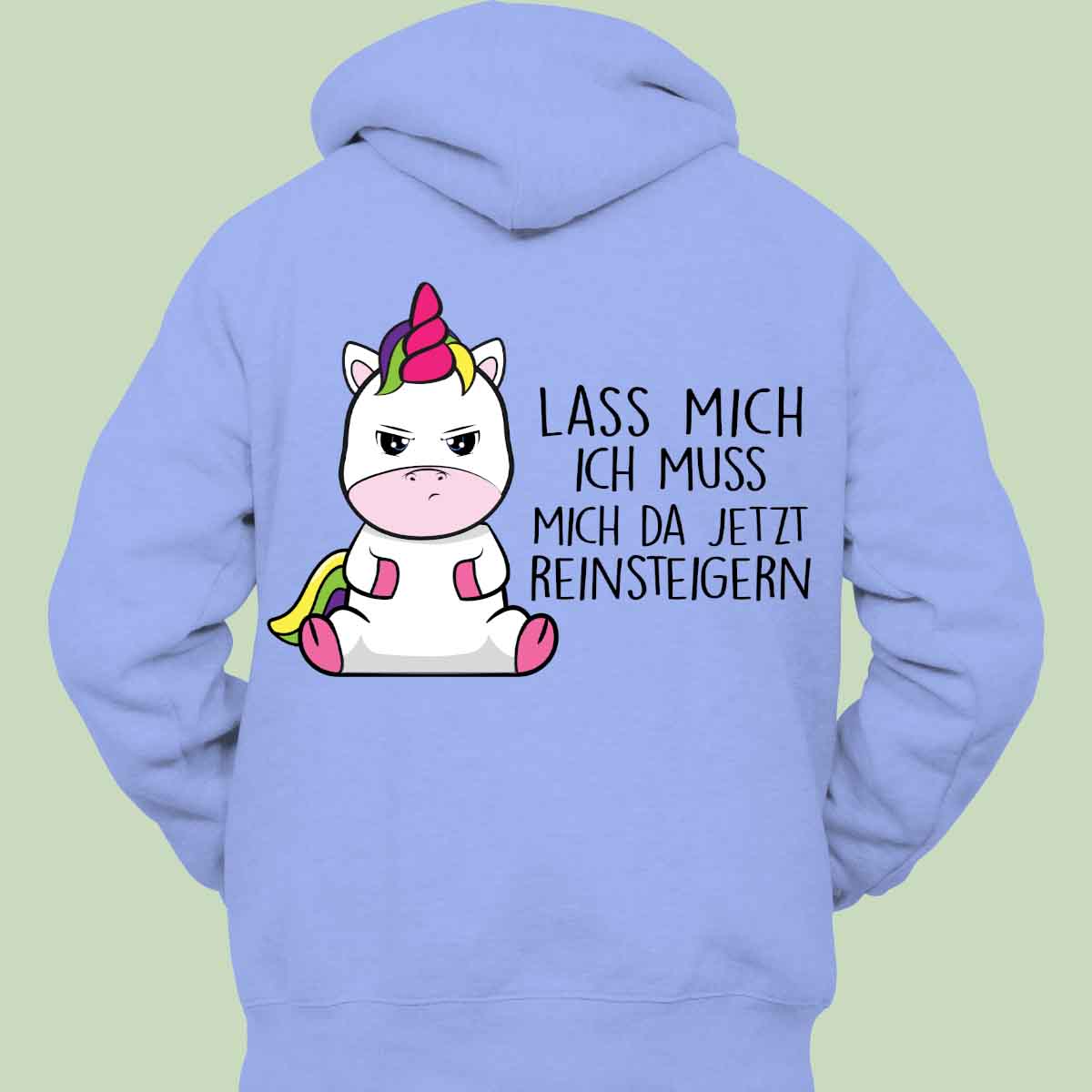 Reinsteigern Cute Einhorn - Hoodie Unisex Rückendruck
