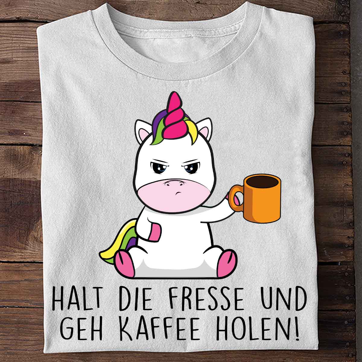 Kaffeeholen Cute Einhorn - Shirt Unisex