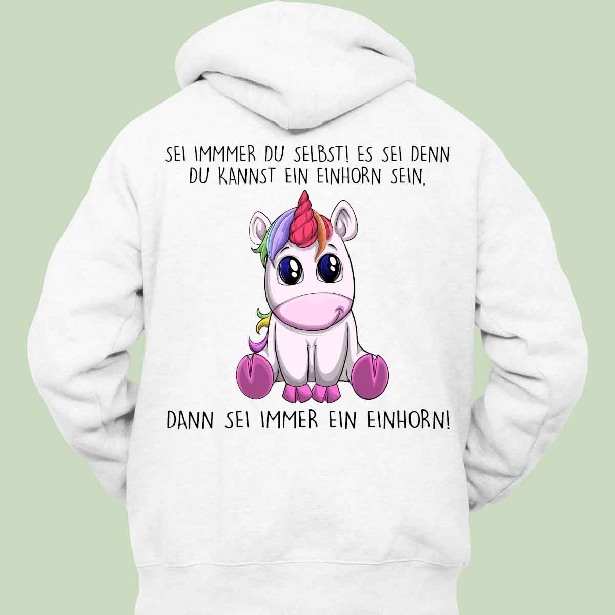 Selbst Einhorn - Hoodie Unisex Rückendruck