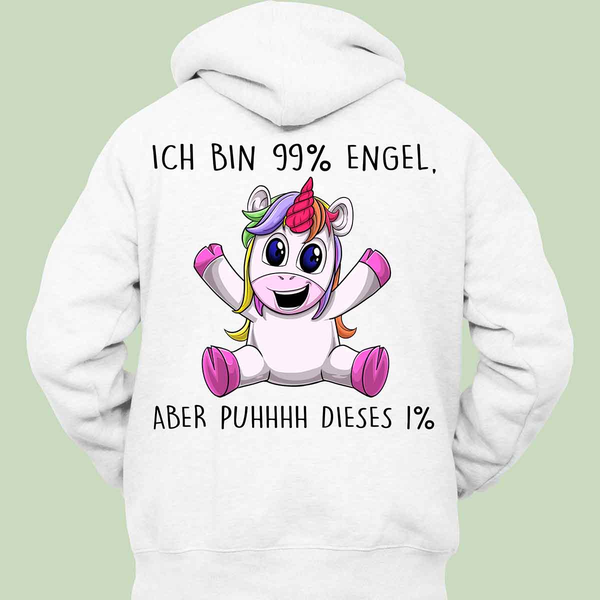 Engel Unicorn - Hoodie Unisex Rückendruck