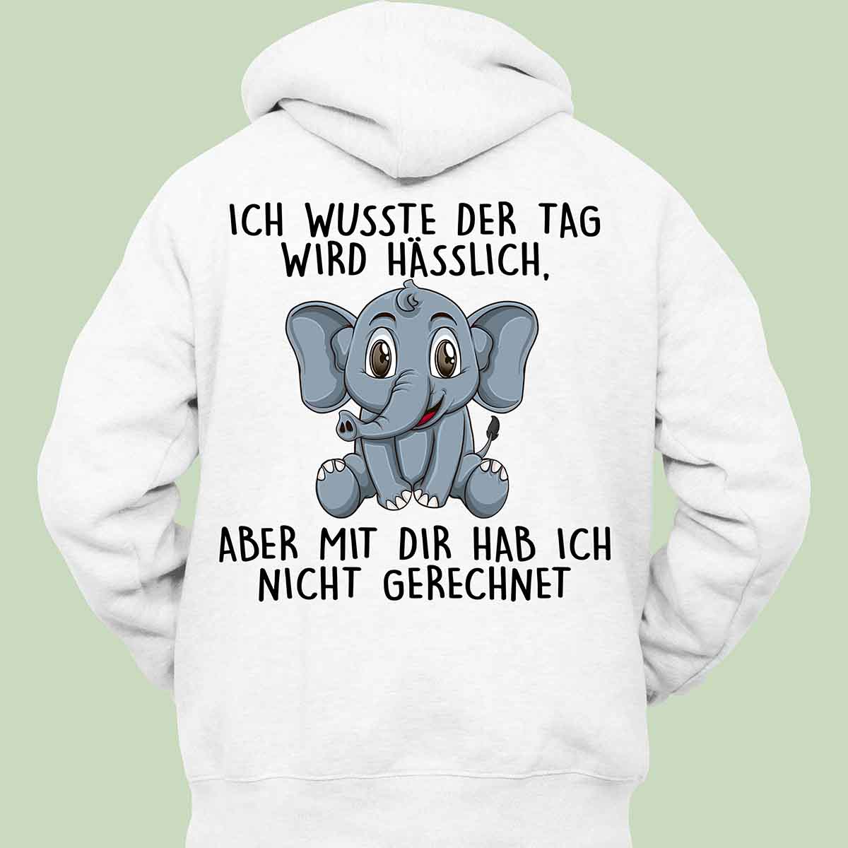 Hässlich Elefant - Hoodie Unisex Rückendruck