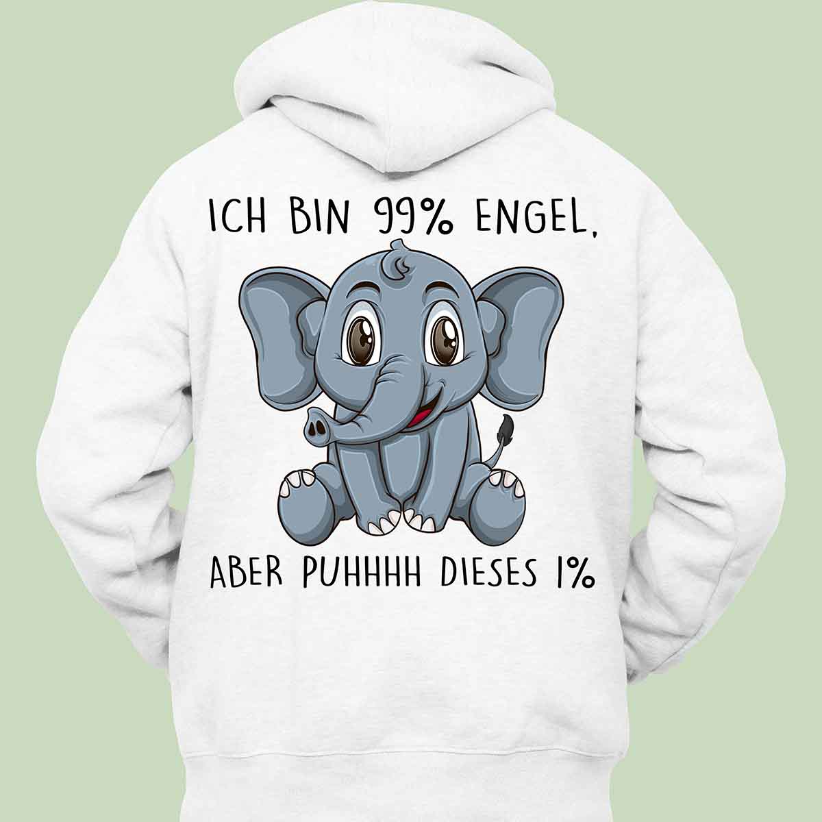 Engel Elefant - Hoodie Unisex Rückendruck