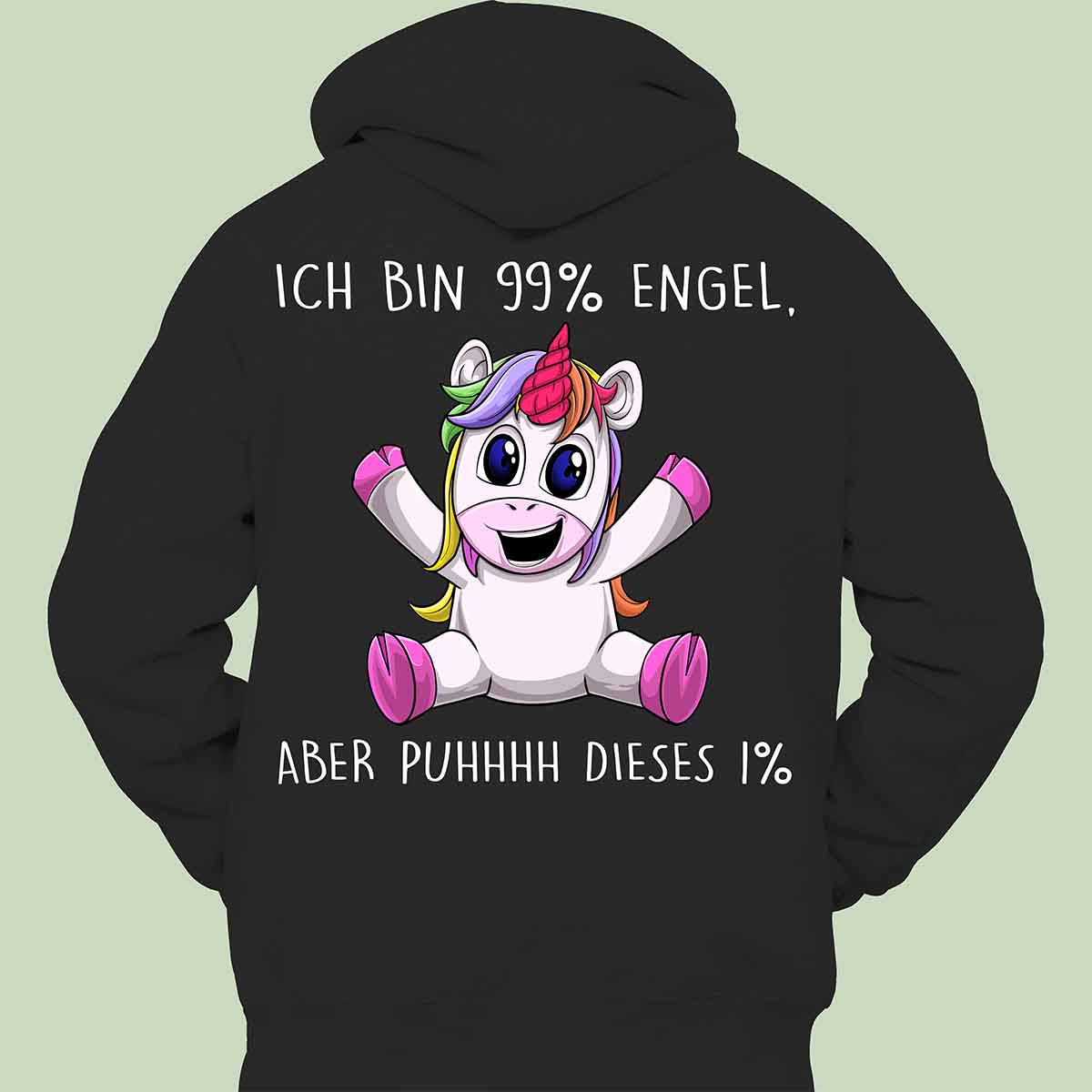 Engel Unicorn - Hoodie Unisex Rückendruck