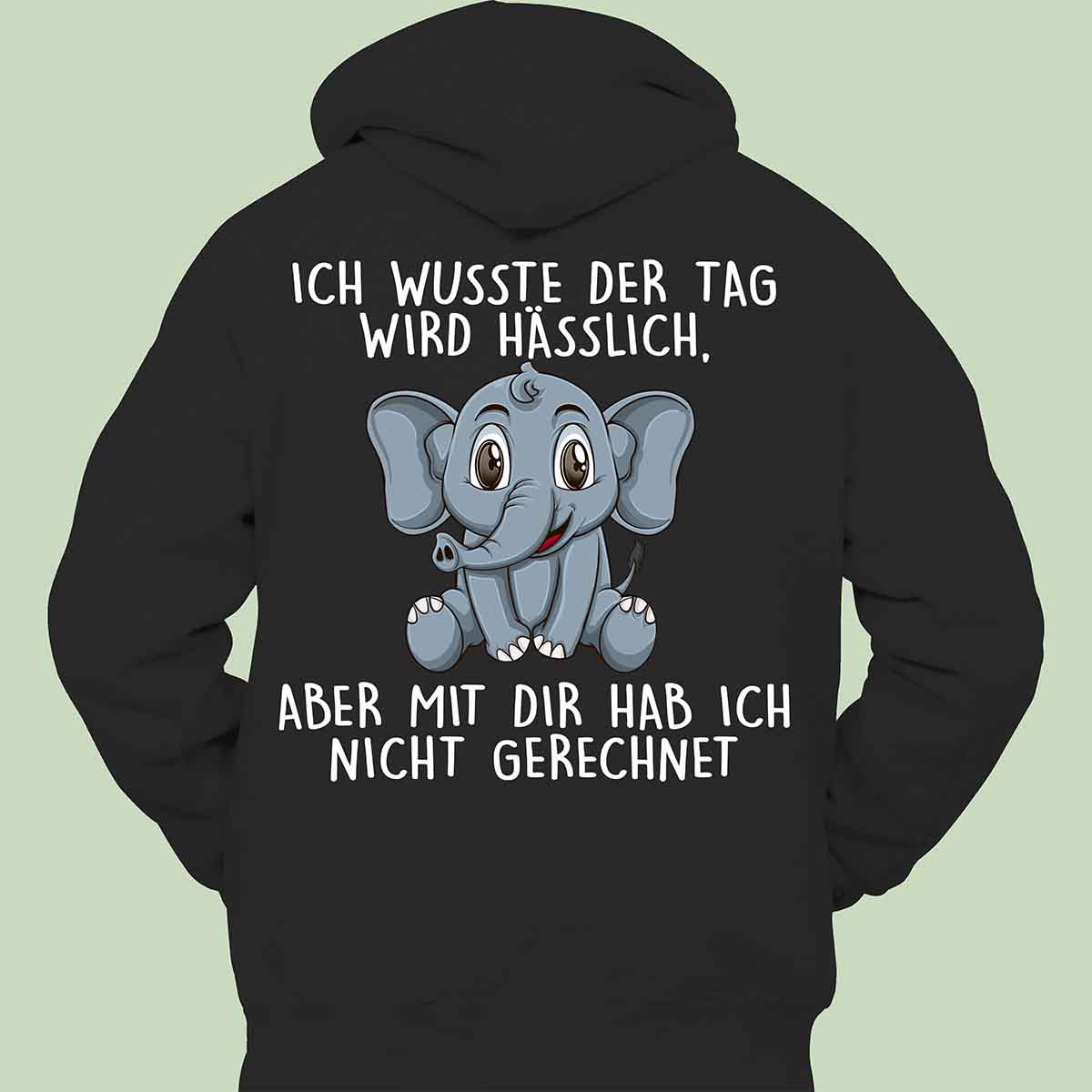 Hässlich Elefant - Hoodie Unisex Rückendruck