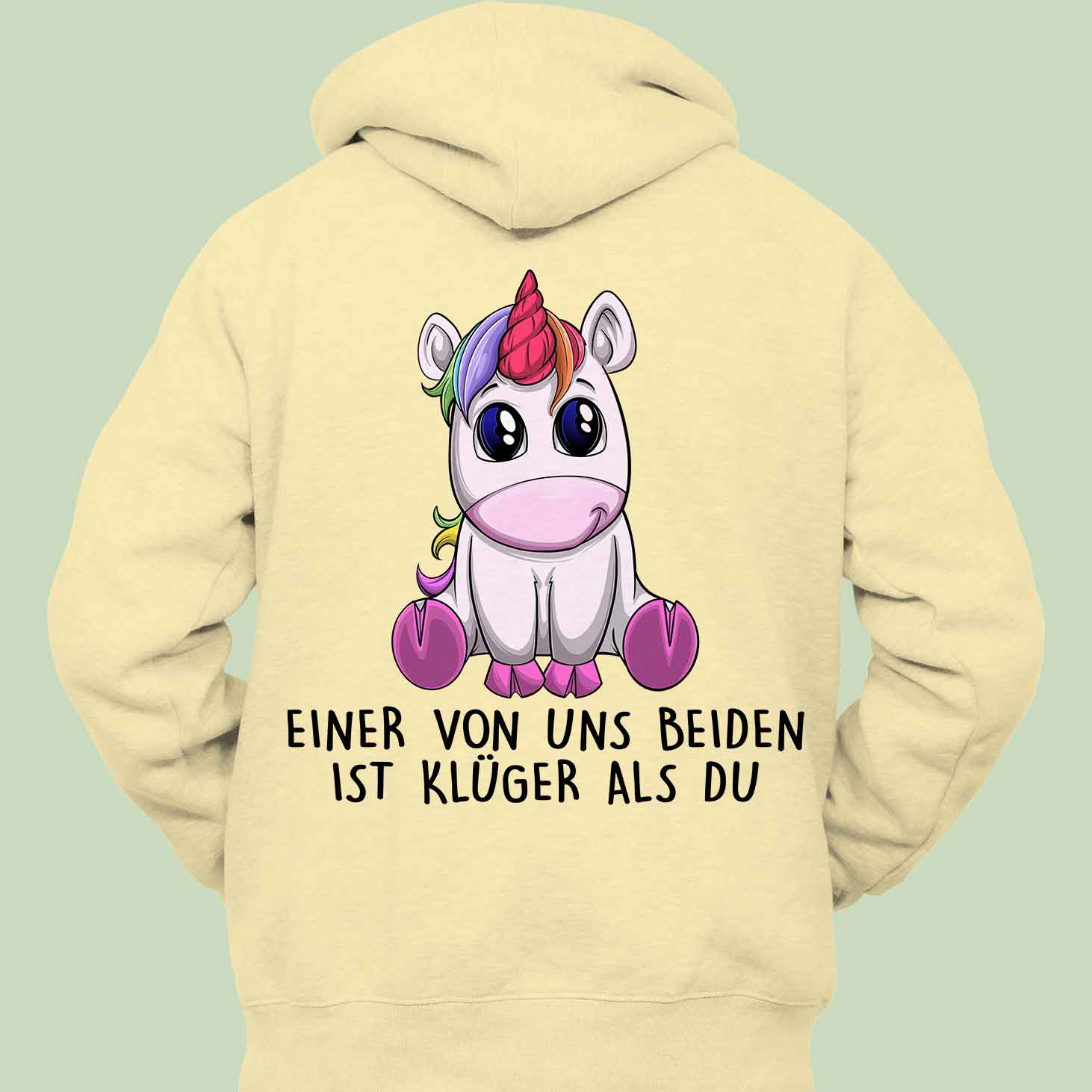Klüger Einhorn - Hoodie Unisex Rückendruck