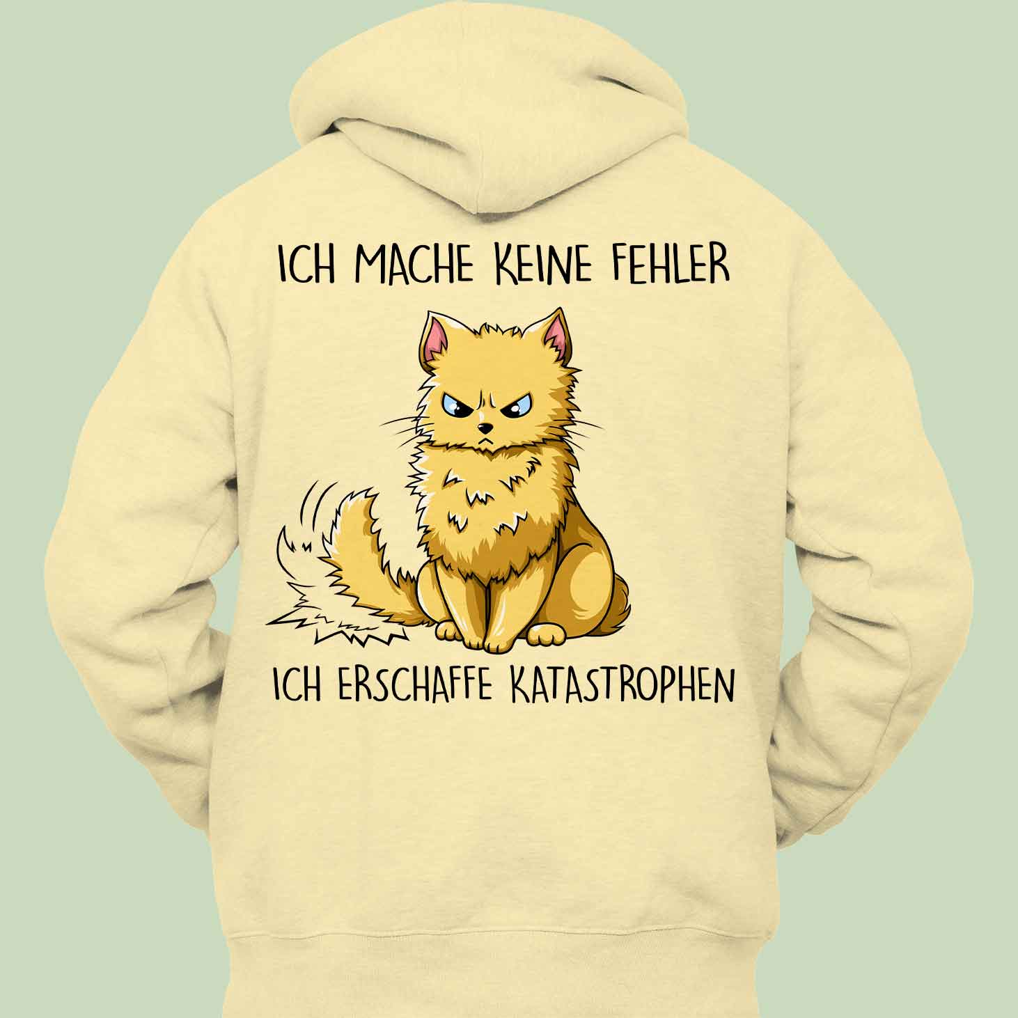 Katastrophen Katze - Hoodie Unisex Rückendruck