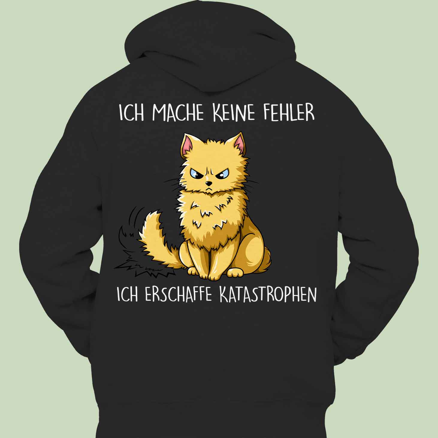 Katastrophen Katze - Hoodie Unisex Rückendruck