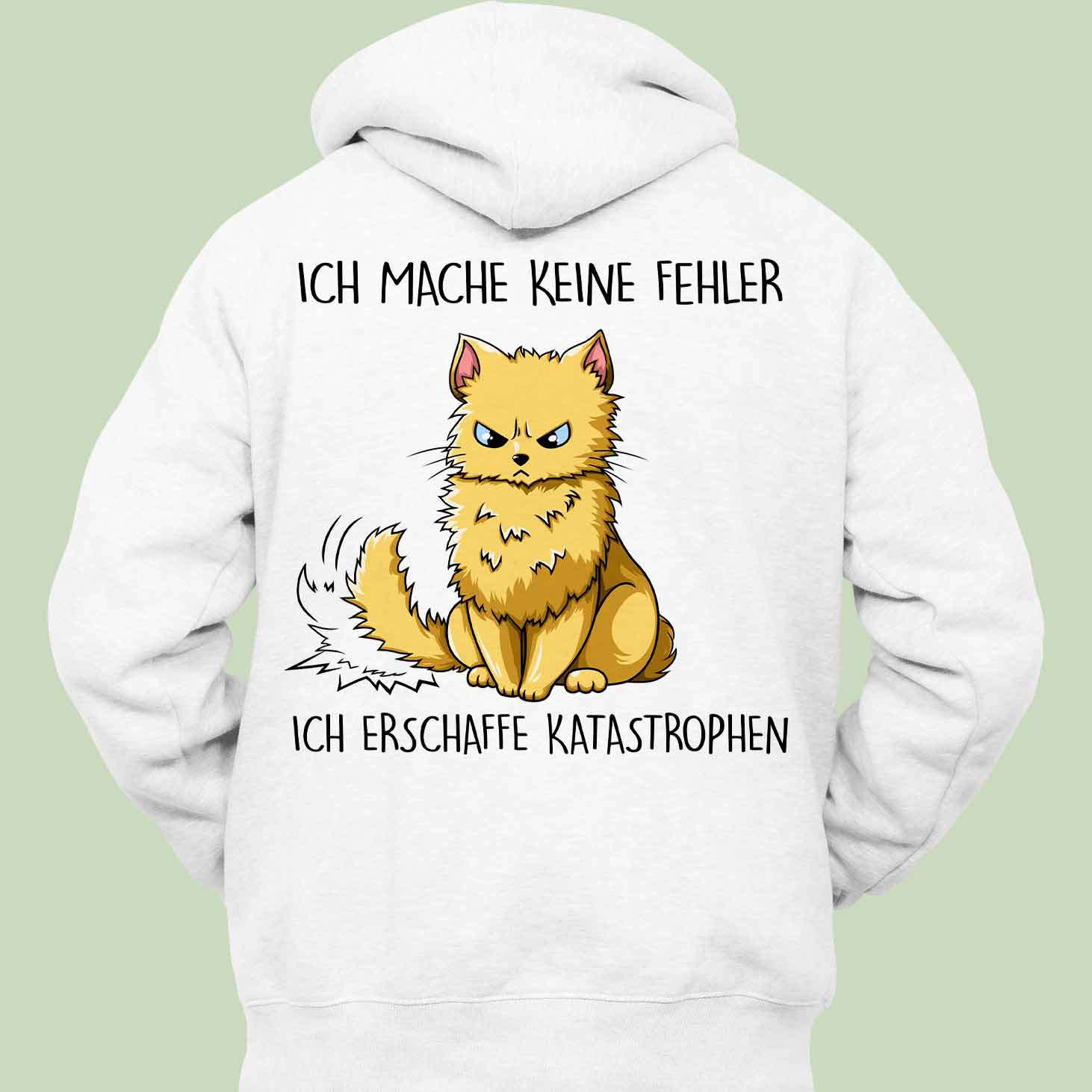 Katastrophen Katze - Hoodie Unisex Rückendruck